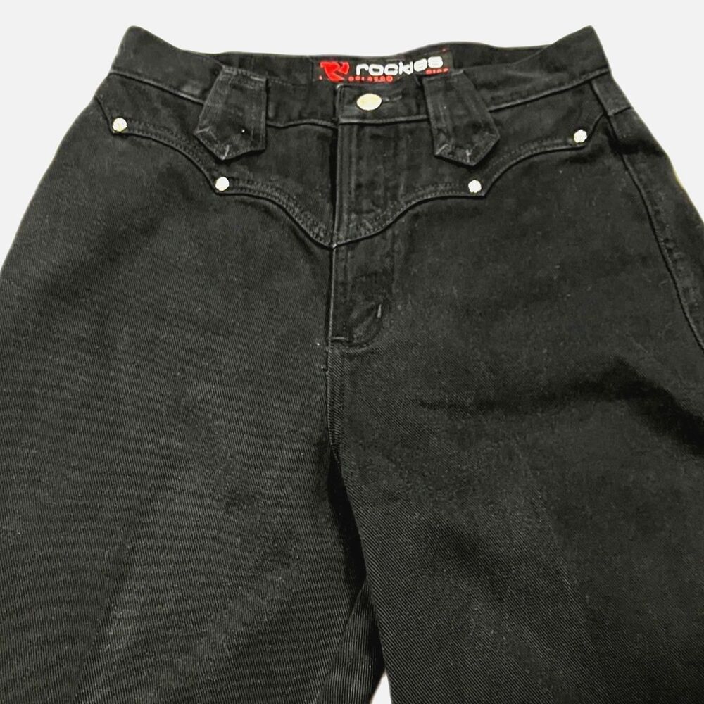 Rockies Vintage Western Relaxed Long Rise Black Jeans Size 9/10